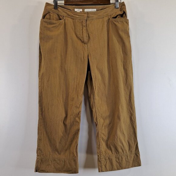 J JILL Genuine Fit Below Waist Tan Capri Cropped Pants Size 10 - Picture 1 of 11